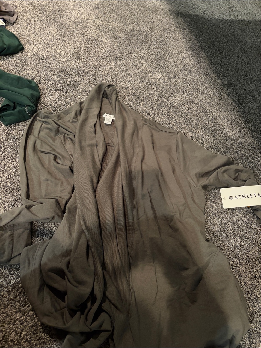 Athleta grey Wrap-Style Open Cardigan